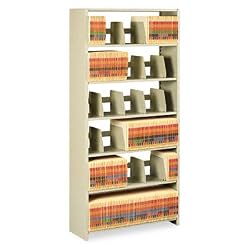 Snap-Together Open Shelving Unit Starter Set, Sand Finish, 36w x 76h, 6 Shelves (TNN101988)