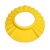 (VAリンクス)VAlinks　子供用シャワー防水帽　サイズ調節ストラップ付き　柔らかい素材　安全　保護　風呂　浴室　目にも耳にも鼻にも、水もシャンプー液も入らないように (イエロー)