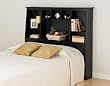 Tall Double / Queen Storage Headoboard in Black Finish By Prepac Furniture
