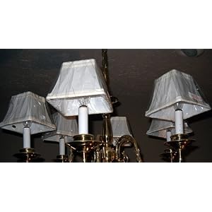 8, MINI, SHADES, for, CHANDELIER, or, CANDLE LIGHTS, OFF-WHITE, CLIP-ON, LAMP SHADE, for,... by