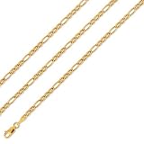 14k Solid Gold Figaro Chain Ficonucci Necklace 3.2mm 22 Inch