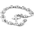 Sterling Silver 6MM D/C Rosary Bracelet