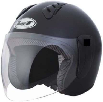DOT MATTE BLACK MOTORCYCLE SCOOTER OPEN FACE VISOR HELMET-XTRALG