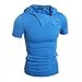 WANSHIYISHE Men's Casual Short-Sleeved Hooded Sweater