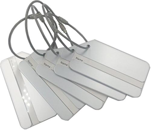 CYPES Luggage Tags Business Card Holder Travel ID Bag Tag 5PCS Silver Color