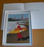 Santa Surfing at the Golden Gate Bridge / San Francisco (Boxed Holiday Cards)