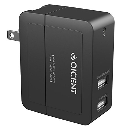 QICENT Portable 20 Watt Dual Usb Foldable Wall Charger Multi Usb Travel Adapter For Car Samsung Galaxy 5 s2 note 2 s5 iphone 6 5 Smartphone