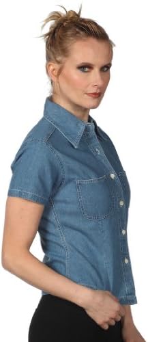 Cotton Express Short Sleeve Shirt Blue Small