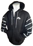 Mens Nike Air Heavyweight Hooded Tracksuit Jacket Black hoop sleeved Hoody Top