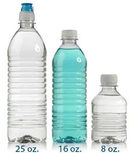 Amazon.com: 30 Clear 16 oz WATER BOTTLE with WHITE TAMPER EVIDENT