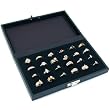 24 Slot Ring Tray Black Travel Jewelry Showcase Display