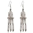 Handmade Howlite & Silver Dangle Earrings