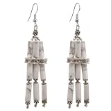 EXP Handmade Howlite & Silver Dangle Earrings