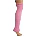 LONG THICK KNIT PINK & SILVER METALLIC BOOT TOPPER LEG WARMERS