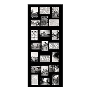 Adeco 21-Opening Decorative Wood Collage Wall Hanging Picture Frame, 4 by 6-Inch, Black