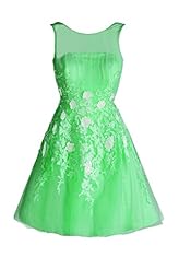 Tulle Sleeveless Backless Sheer Lace Applique Cocktail Short Evening Dress/Prom Dress/Wedding Party Dress/Mini Dress 