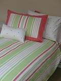 Serena and Lily Sprout/Melon Beach Stripe 4 Pc Duvet Set