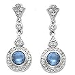 14K White Gold London Blue Topaz and Diamond Earrings