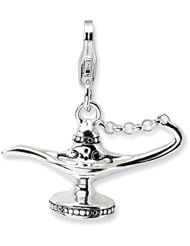 Sterling Silver 3 D Enameled Magic Lamp with Lobster Clasp Charm