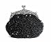 Black beaded and sequinned evening handbag
