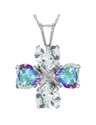 3.48 Ct Sky Blue Aquamarine Mercury Mist Mystic Topaz 925 Silver Pendant