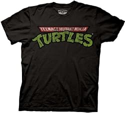 TMNT Teenage Mutant Ninja Turtles Distressed Logo Men's Black Tee