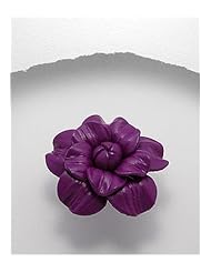 Purple Flower Leather Ring In White Base