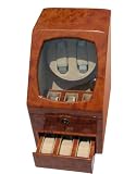 Landmark 2 + 9 Automatic Watch Winder for 2 Watches Burlwood Brown Color