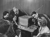 People Watching Senator John F. Kennedy on TV After His Victory in the Primary Election Photographic Poster Print by Stan Wayman, 40x30