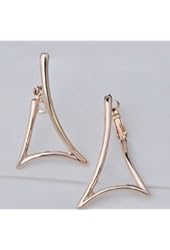 P&P Jewelry Gold Plated Austrian Crystal Triangle earringJewelry Girlfriend tiny hoop earrings
