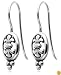 Sterling Silver Celtic Design Fleur-de-lis Dangle Earrings