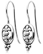 Sterling Silver Celtic Design Fleur-de-lis Dangle Earrings