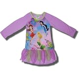 Tinkerbell Lavender Long Sleeve Nightgown in Lavender with Ruffled Bottom for Girls