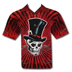 Mad Hatter Skull Biker Shirt, Dragonfly