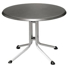 Kettler Gartentisch rund 100 cm, silber/eisengrau Aluminiumgestell silber, Kettalux-Plus-Platte grau