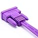 DTECH Flat VGA to VGA Cable 15ft Male to Male SVGA Cord Ultra Slim for Computer Monitor Projector (Purple, 15 Feet)