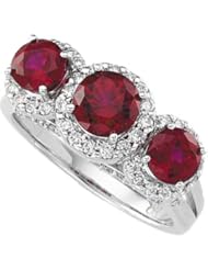Ann Harrington Jewelry 14k White Gold 6 mm (for 3/4 Ct) And 5 mm (for 1/2 Ct) Round 3/4 Ct Tw Diamond Semi Mount 3 Stone Ring Setting