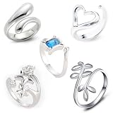 Adjustable Rings for women - Open Back .925 Sterling Silver Rings (one size fits all rings). Many Styles!