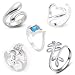 Adjustable Rings for women - Open Back .925 Sterling Silver Rings (one size fits all rings). Many Styles!