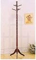Twist Style Cherry Finish Wood Coat Rack Stand