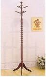 Twist Style Cherry Finish Wood Coat Rack Stand