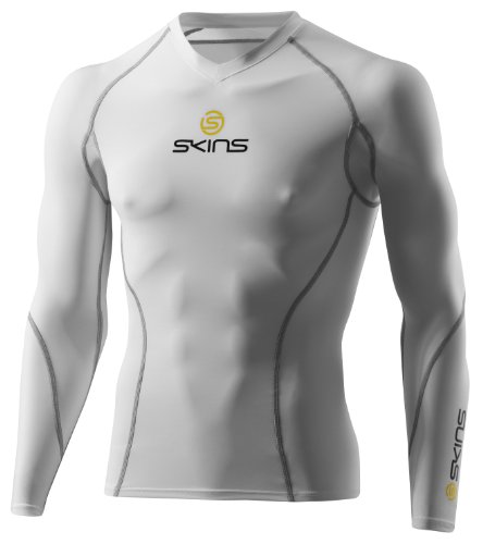 SKINS Herren Kompressionsshirt Sport White Top Long Sleeve, white, XS Preisvergleich