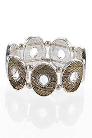 Per Una Diamanté Etched Coin Stretch Bracelet