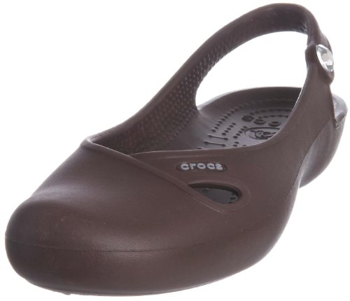 crocs Women's Olivia Slingback Flat,Brown,9 M
