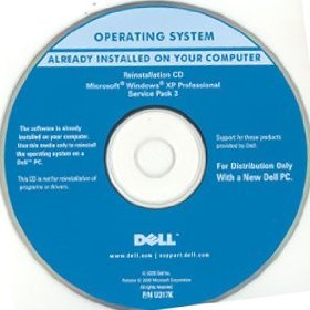 DELL OEM Windows XP Professional with Service Pack 3 (SP3) reinstallation recovery CD
