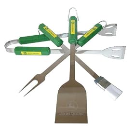 Motorhead Products MH1018 John Deere AG 4-Piece BBQ Grilling Utensil Set