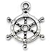 20 Ship Wheel Charms silver tone captain nautical
