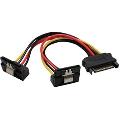 SATA Strom-Y-Kabel, SATA Bu an 2x SATA St gewinkkelt, 0,15m