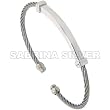 Stainless Steel 7 in. Thin Cable Golf Cuff ID Bracelet, 3/16 in. (4.5mm) wide