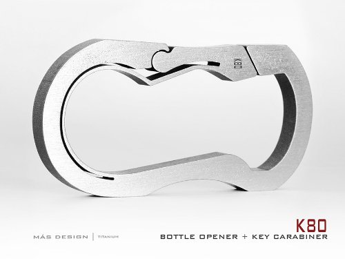 Mas Design Premium Grade 5 Titanium Key Carabiner - K80 (Hand Brushed Finish)